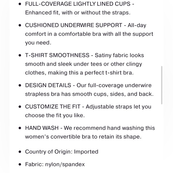 Maidenform Full Coverage Strapless / Multi Strap Underwire Bra - Picture 14 of 16